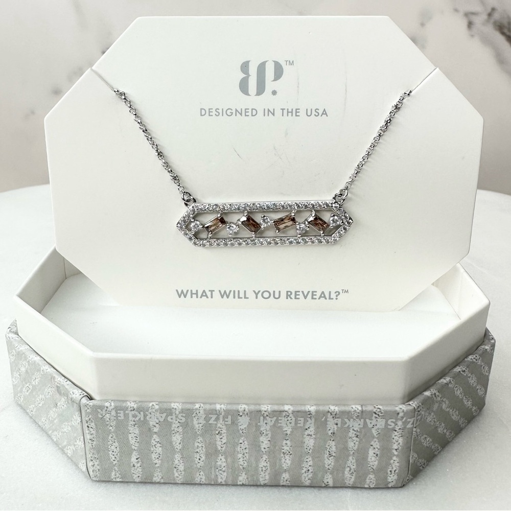 Bomb Party The Sterling Club Necklace Brown Tourmaline Solid Sterling Silver NWT